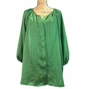 Talbots Green Peasant Tunic Top
